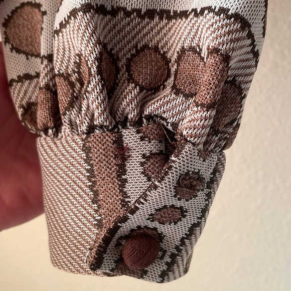 Vintage handmade long sleeve printed cropped 70’s style blouse - Picture 4 of 6